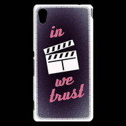 Coque Sony Xperia M4 Aqua In Ciné We Trust Rouge ZG