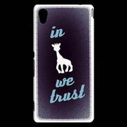 Coque Sony Xperia M4 Aqua In Girafe We trust Bleu ZG