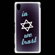 Coque Sony Xperia M4 Aqua In Judaïsme We trust Bleu ZG 