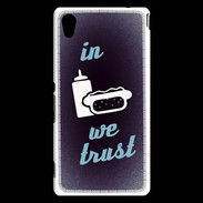 Coque Sony Xperia M4 Aqua In Junk We trust Bleu ZG