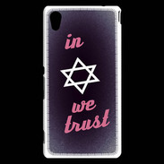 Coque Sony Xperia M4 Aqua In Judaïsme We trust Rouge ZG 