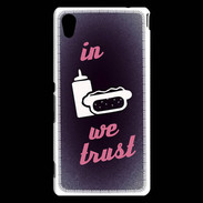 Coque Sony Xperia M4 Aqua In Junk We trust Rouge ZG
