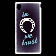 Coque Sony Xperia M4 Aqua In Luck We trust Bleu ZG