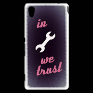 Coque Sony Xperia M4 Aqua In Mecanic We trust Rouge ZG