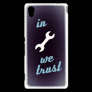 Coque Sony Xperia M4 Aqua In Mecanic We trust Bleu ZG