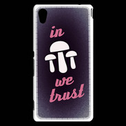 Coque Sony Xperia M4 Aqua In Mushrooms We trust Rouge ZG