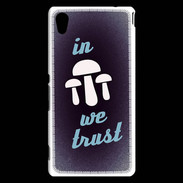 Coque Sony Xperia M4 Aqua In Mushrooms We trust Bleu ZG