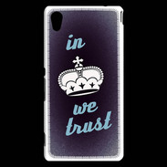 Coque Sony Xperia M4 Aqua In Queen We trust Bleu ZG