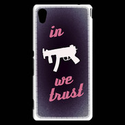 Coque Sony Xperia M4 Aqua In Uzi We trust Rouge ZG