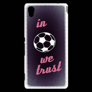 Coque Sony Xperia M4 Aqua In Soccer We trust Rouge ZG