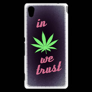 Coque Sony Xperia M4 Aqua In Weed We trust Rouge ZG