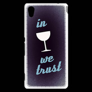 Coque Sony Xperia M4 Aqua In Wine We trust Bleu ZG