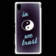 Coque Sony Xperia M4 Aqua In Zen We trust Bleu ZG