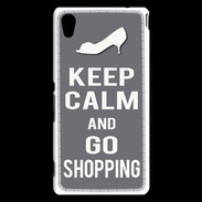 Coque Sony Xperia M4 Aqua Keep Calm Go Shopping Gris