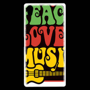 Coque Sony Xperia Z5 Premium Peace Love Music