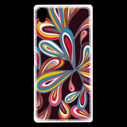 Coque Sony Xperia Z5 Premium Flower power sur fond noir