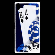 Coque Sony Xperia Z5 Premium Poker bleu et noir