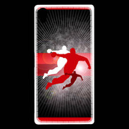 Coque Sony Xperia Z5 Premium Illustration Handball en noir et rouge