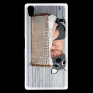 Coque Sony Xperia Z5 Premium Bébé dormant avec chapeau tête de chat