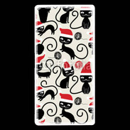 Coque Sony Xperia Z5 Premium Fond chat noir Noël