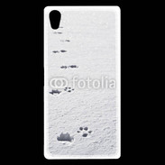 Coque Sony Xperia Z5 Premium Traces de pas d'animal dans la neige