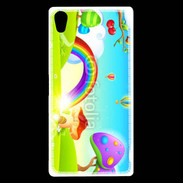 Coque Sony Xperia Z5 Premium Cartoon nature et arc en ciel