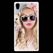 Coque Sony Xperia Z5 Premium Femme glamour avec chihuahua