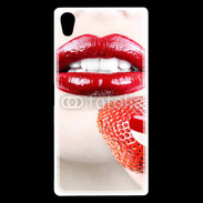 Coque Sony Xperia Z5 Premium Bouche sexy rouge à lèvre gloss rouge fraise
