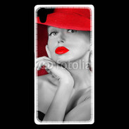 Coque Sony Xperia Z5 Premium Femme élégante en noire et rouge 15