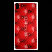 Coque Sony Xperia Z5 Premium Capitonnage cuir rouge