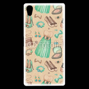 Coque Sony Xperia Z5 Premium Fond fashion vert et marron