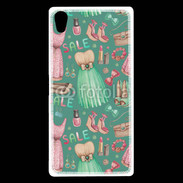 Coque Sony Xperia Z5 Premium Fond fashion rose et vert