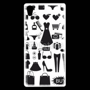 Coque Sony Xperia Z5 Premium Fond fashion noir et blanc 2