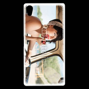 Coque Sony Xperia Z5 Premium Femme glamour qui se met du rouge à lèvre