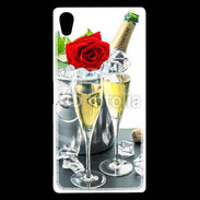 Coque Sony Xperia Z5 Premium Champagne et rose rouge