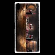 Coque Sony Xperia Z5 Premium Vin rouge et tonneaux