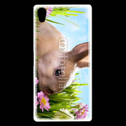 Coque Sony Xperia Z5 Premium Lapin et fleurs