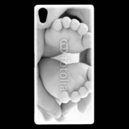 Coque Sony Xperia Z5 Premium Pieds de bébé noir et blanc