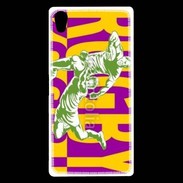 Coque Sony Xperia Z5 Premium Poster rugby sur fond jaune