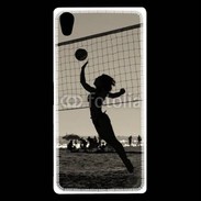 Coque Sony Xperia Z5 Premium Beach Volley en noir et blanc 115