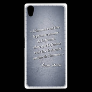 Coque Sony Xperia Z5 Premium Homme veut Bleu Citation Oscar Wilde