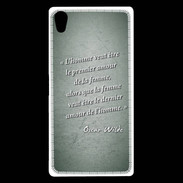Coque Sony Xperia Z5 Premium Homme veut Vert Citation Oscar Wilde