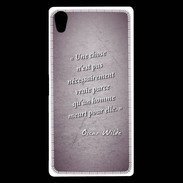 Coque Sony Xperia Z5 Premium Chose vraie Violet Citation Oscar Wilde