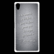 Coque Sony Xperia Z5 Premium Fous sages Noir Citation Oscar Wilde