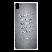 Coque Sony Xperia Z5 Premium Jeuness folie Noir Citation Oscar Wilde