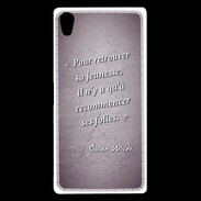 Coque Sony Xperia Z5 Premium Jeuness folie Violet Citation Oscar Wilde