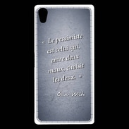 Coque Sony Xperia Z5 Premium Pessimiste Bleu Citation Oscar Wilde