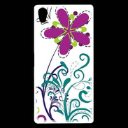 Coque Sony Xperia Z5 Premium motif floral bleu