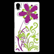 Coque Sony Xperia Z5 Premium motif floral vert