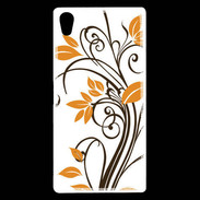 Coque Sony Xperia Z5 Premium motif floral marron